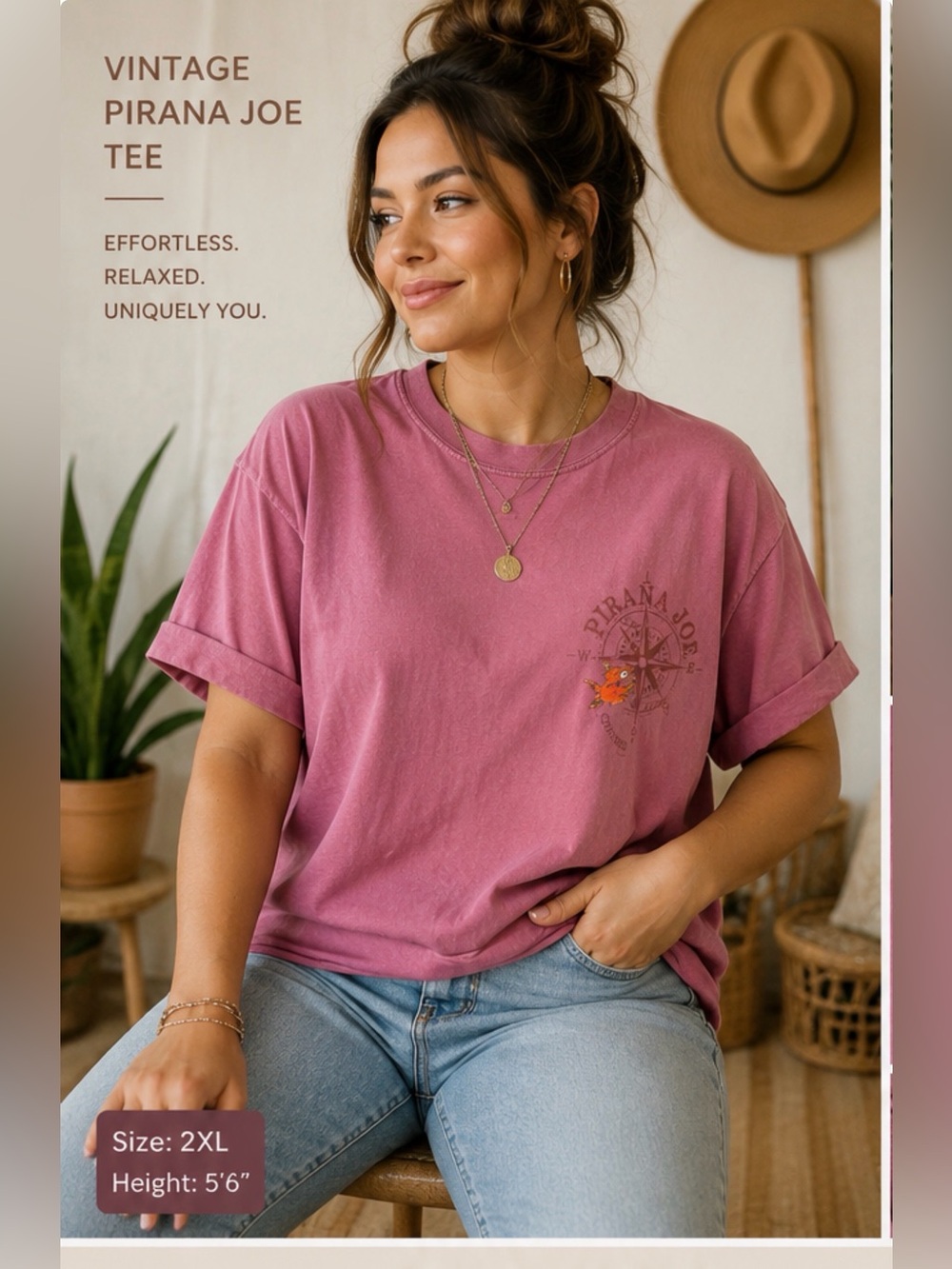 🌴 Vintage Pirana Joe‎ Cozumel Mexico Graphic Tee – Size 2XL 🌴